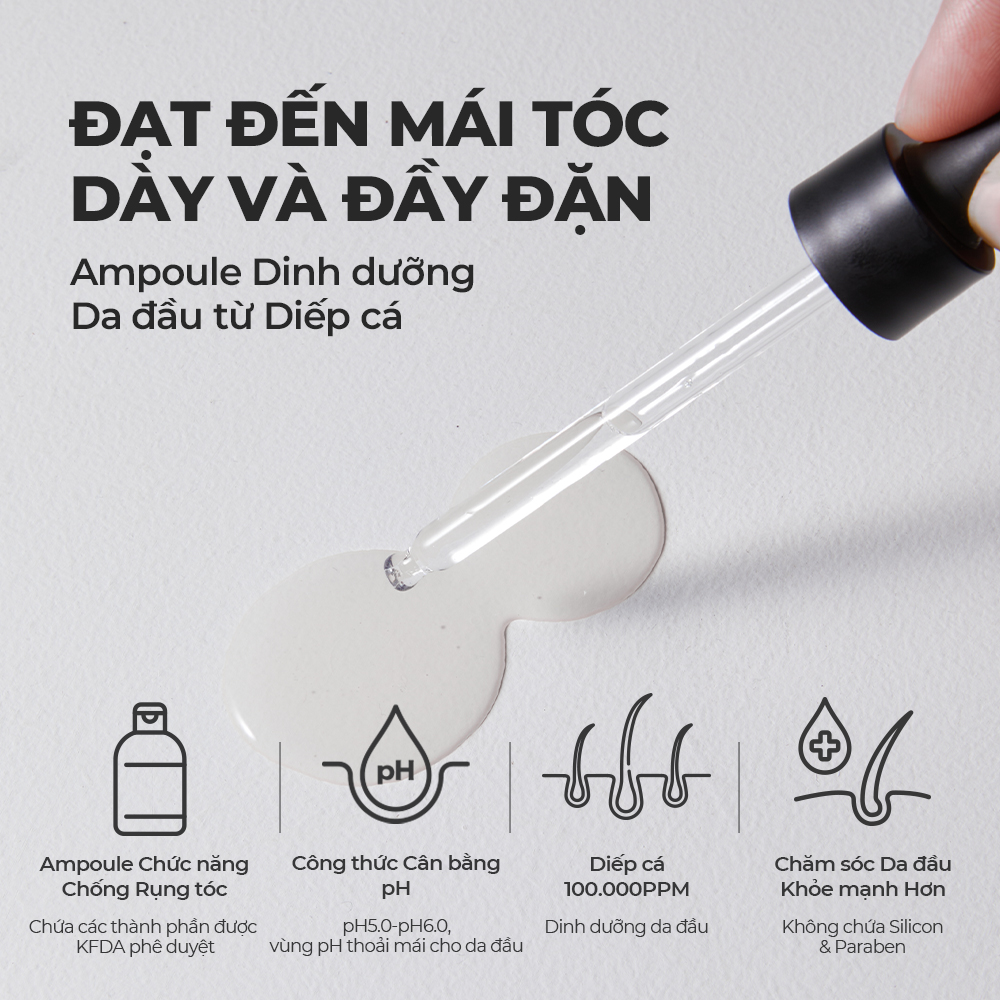 Mô tả Ampoule tăng cường rễ tăng cường da đầu 50ml [Chống rụng tóc, Houttuynia cordata 100.000ppm, 10 loại chiết xuất thảo dược tự nhiên] - 1