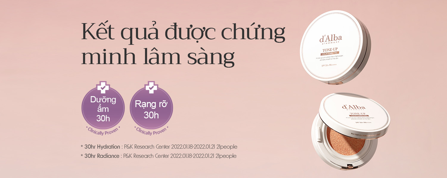 Mô tả Phấn nước chống nắng nâng tông SPF 50 + PA + + + + d'Alba Tone Up Sun Cushion - 9