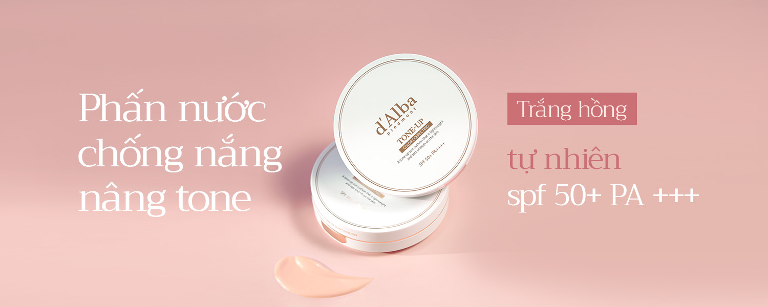 Mô tả Phấn nước chống nắng nâng tông SPF 50 + PA + + + + d'Alba Tone Up Sun Cushion - 1