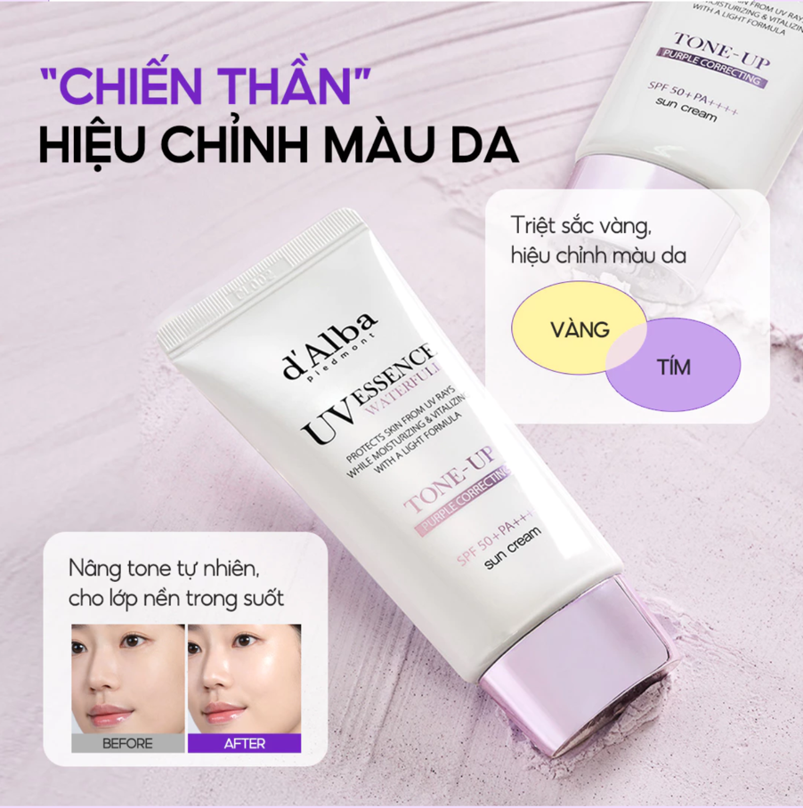 [d'Alba Official] Combo Set bán chạy nhất (First Spray Serum 100ml, Kem chống nắng tông màu tím 50ml)