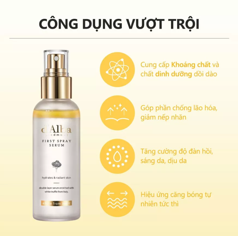 Mô tả Bộ dưỡng ẩm chăm sóc hàng ngày 3 sản phẩm - White Truffle First Spray Serum 100ml,  Waterfull Tone-up Suncream 50ml và Serum Toner 180ml - 1