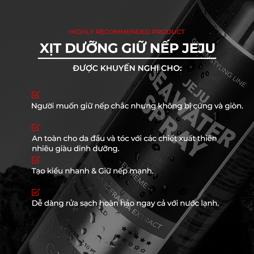 Mô tả Xịt Nước Biển Jeju 210ml [Dụng Cụ Tạo Kiểu Tóc, Tóc Ướt, 100% Freesia Refracta Extract] - 2