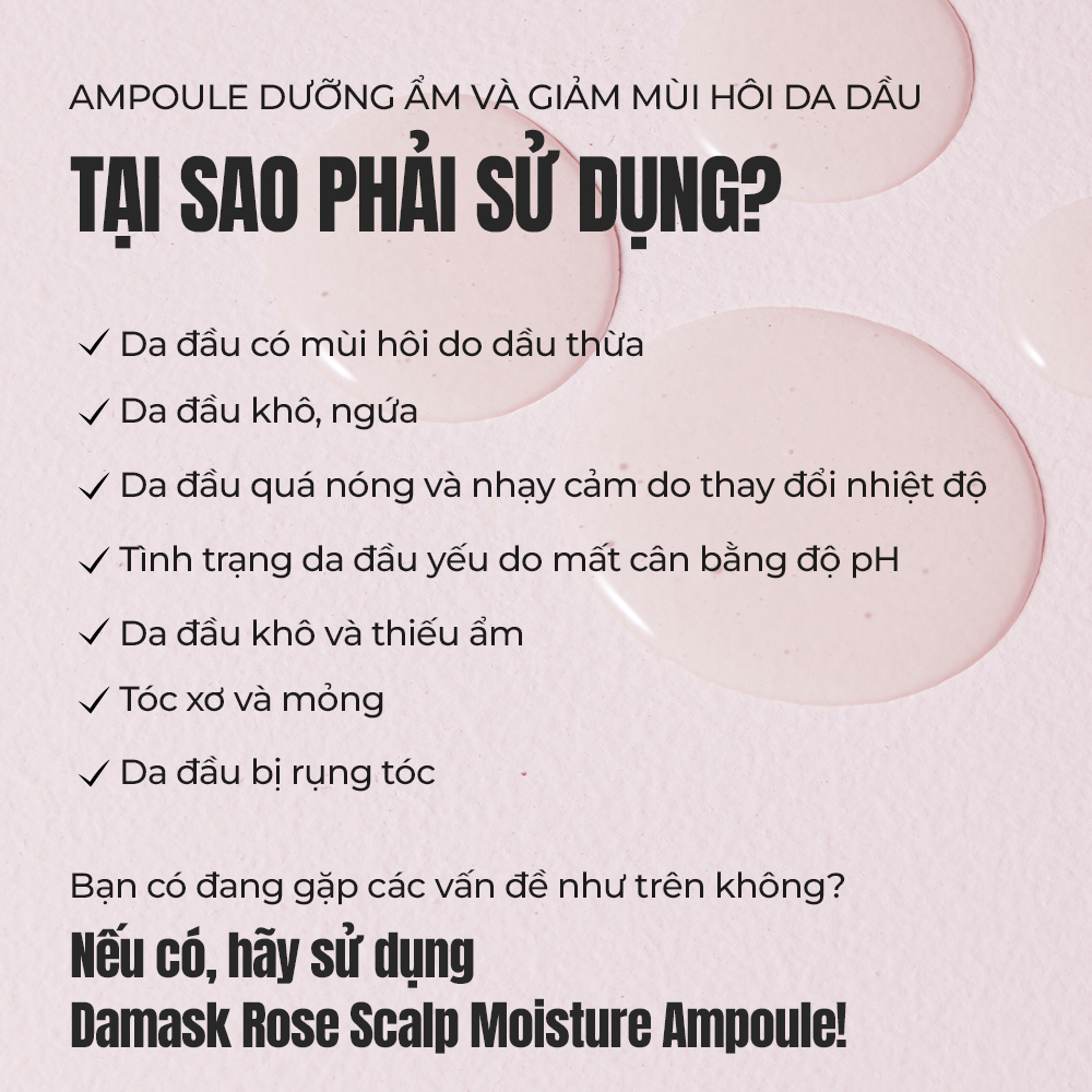 Mô tả Damask Rose Moisture Ampoule 50ml [Kiểm soát mùi & dưỡng ẩm da đầu, Nước hoa hồng Damask 100.000ppm, 10 loại chiết xuất thảo dược tự nhiên] - 2