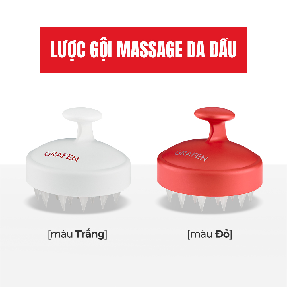 Mô tả Ngón tay viền (Đỏ / Trắng) [Bàn chải mát xa da đầu, cải thiện lưu thông máu, giảm gàu & ngứa] - 1