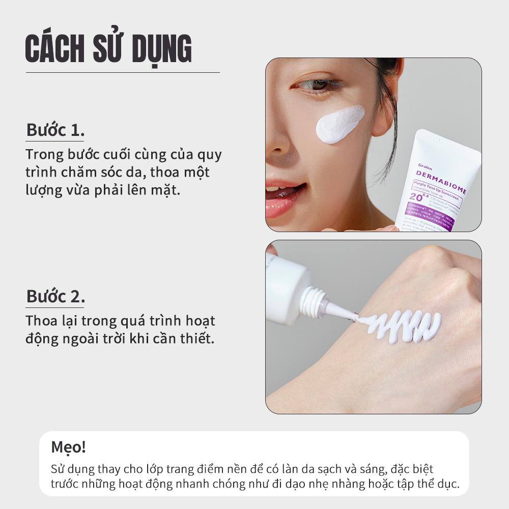 Mô tả Kem chống nắng tông màu tím DERMABIOME 50ml [SPF50 +, PA + + + + / Chống nhăn / Làm sáng da / Kem chống nắng] - 10