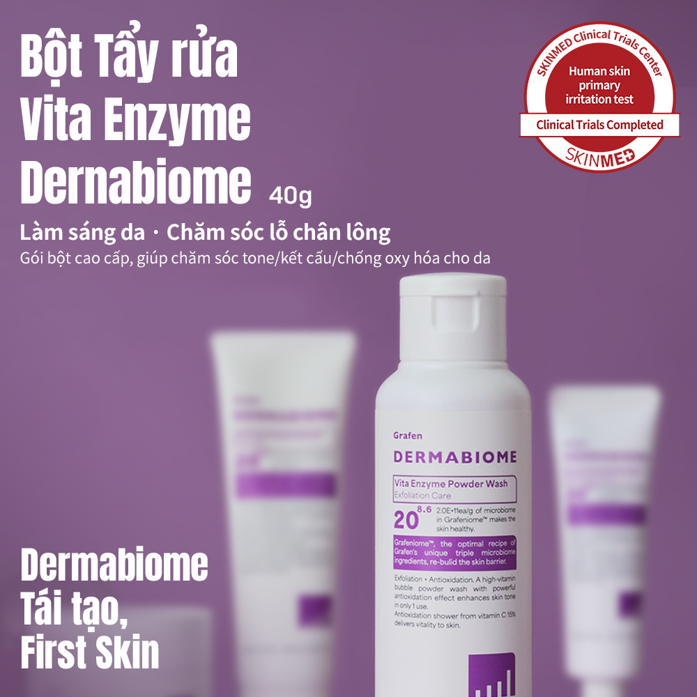 Mô tả Sữa rửa mặt DERMABIOME Vita Enzyme 40g [Sữa rửa mặt / Sữa rửa mặt / Làm sáng da / Vitamin c / Làm sạch sâu] - 1