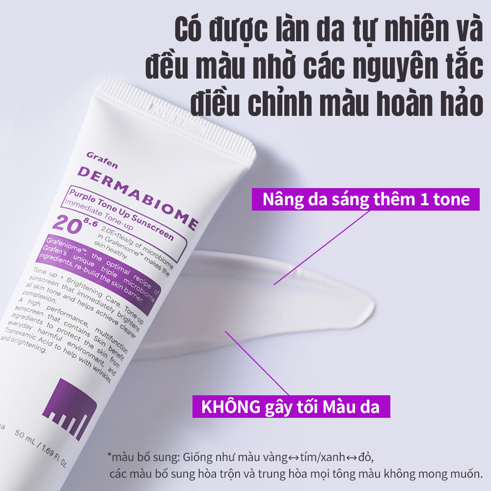 Mô tả Kem chống nắng tông màu tím DERMABIOME 50ml [SPF50 +, PA + + + + / Chống nhăn / Làm sáng da / Kem chống nắng] - 7