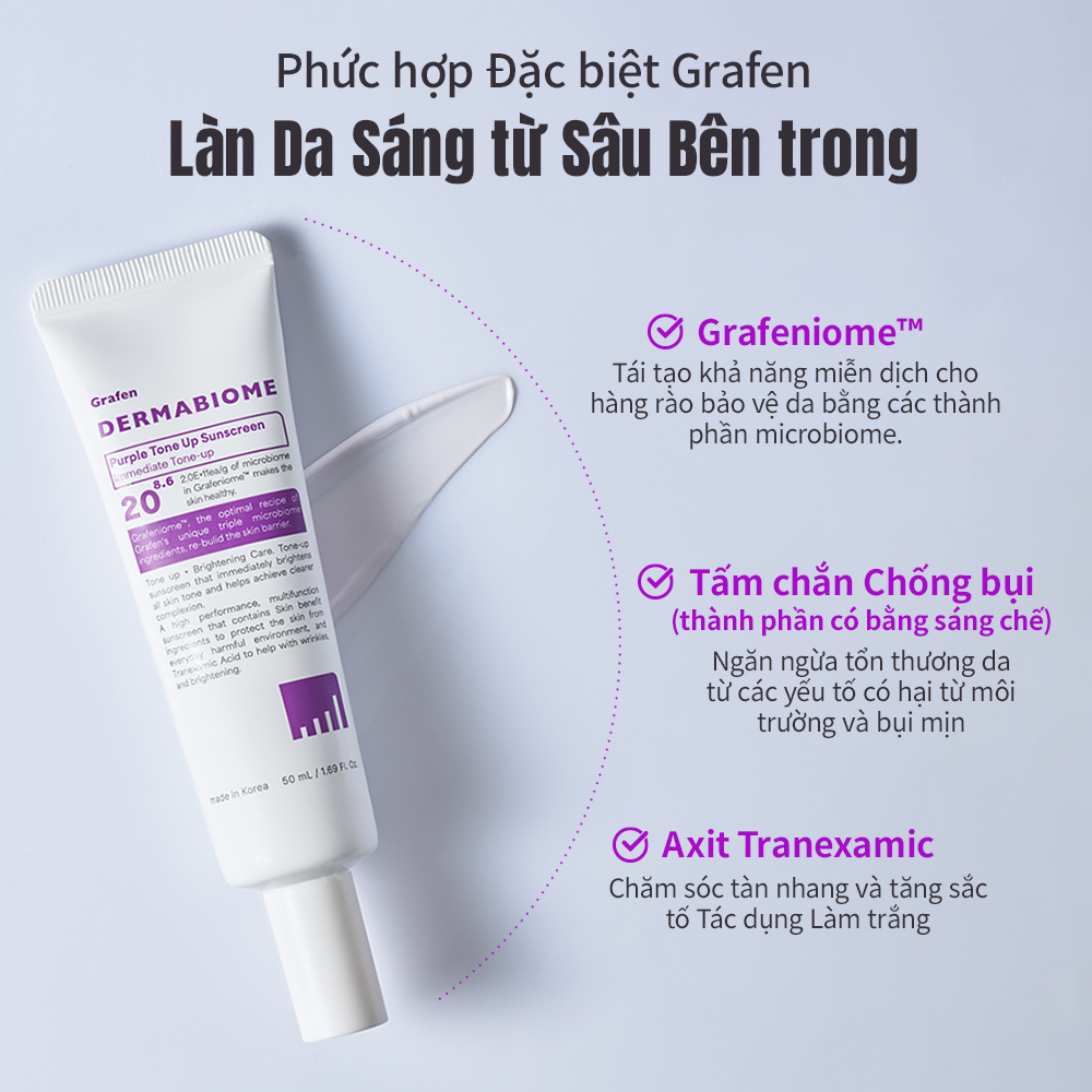 Mô tả Kem chống nắng tông màu tím DERMABIOME 50ml [SPF50 +, PA + + + + / Chống nhăn / Làm sáng da / Kem chống nắng] - 5