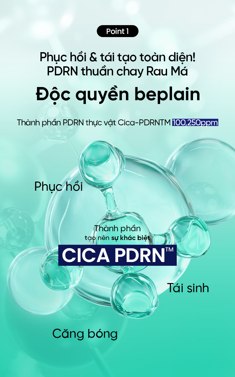 Mô tả Tinh chất BEPLAIN PDRN Rau Má phục hồi & tái sinh tổn thương cho da trẻ hoá, cấp ẩm & căng bóng Cica PDRN Skin Booster Serum 30ml - 7