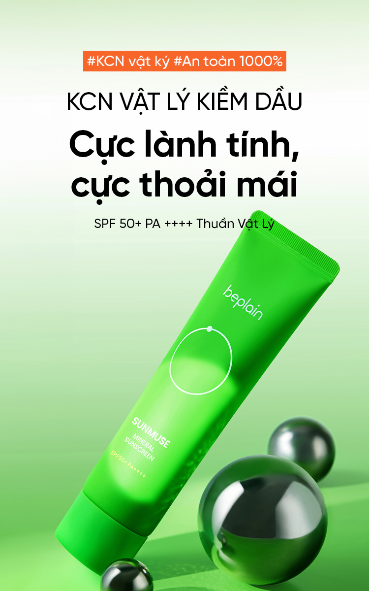 Mô tả Kem chống nắng BEPLAIN Sunmuse Vật Lý Nâng Tone nhẹ nhàng SPF 50+ PA++++ Mineral Sunscreen 50ml - 1