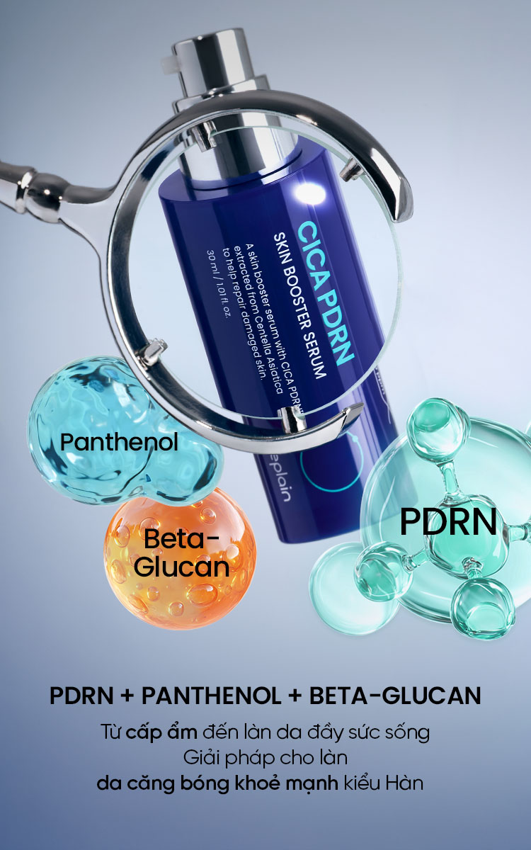 Mô tả Tinh chất BEPLAIN PDRN Rau Má phục hồi & tái sinh tổn thương cho da trẻ hoá, cấp ẩm & căng bóng Cica PDRN Skin Booster Serum 30ml - 10