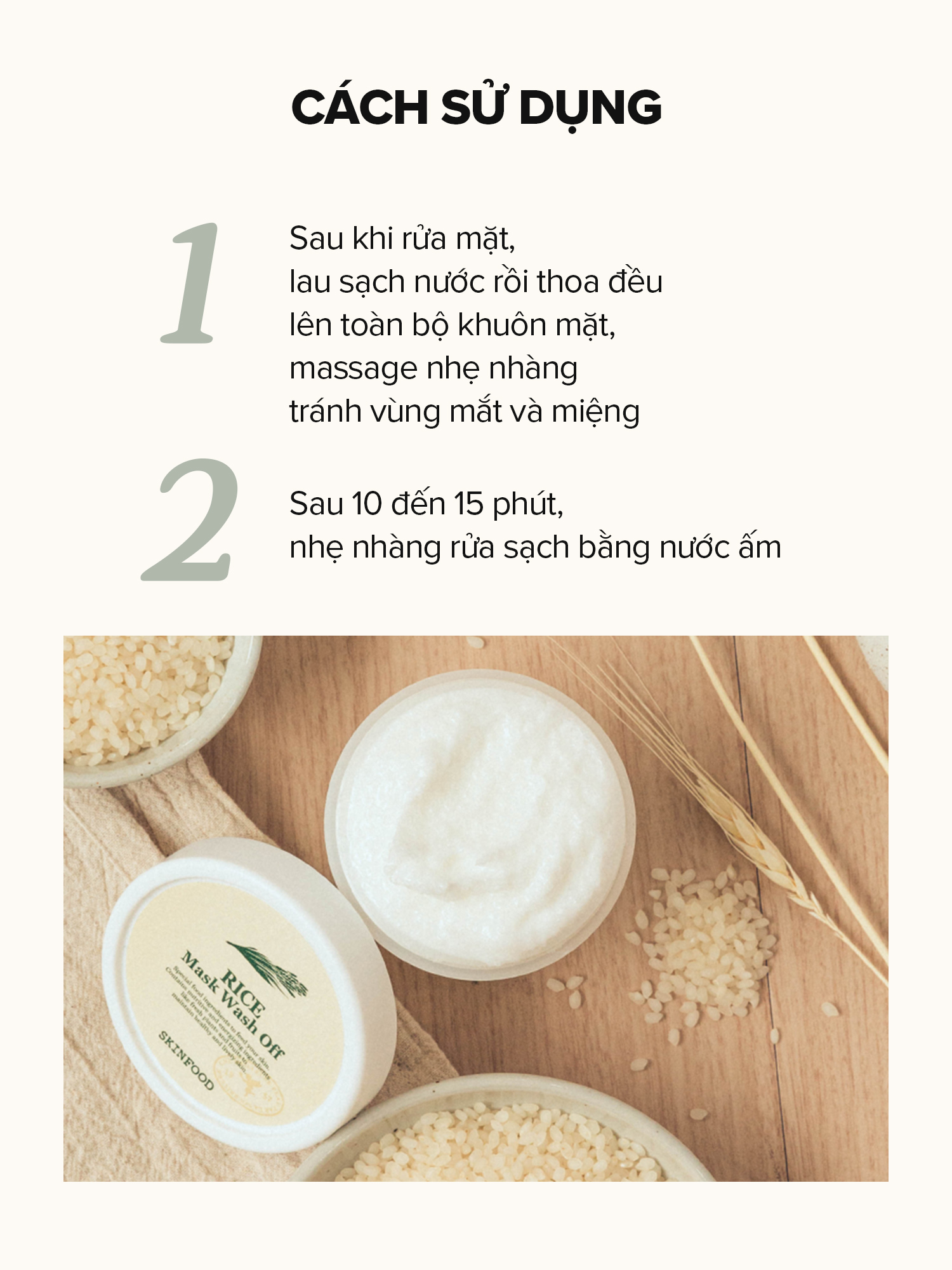 Mô tả Mặt nạ Gạo Wash off 120g / tẩy tế bào chết và chống nếp nhăn / Rice Mask Wash Off - 4