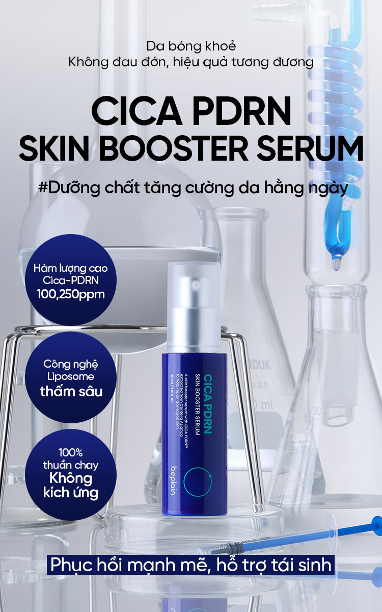 Mô tả Tinh chất BEPLAIN PDRN Rau Má phục hồi & tái sinh tổn thương cho da trẻ hoá, cấp ẩm & căng bóng Cica PDRN Skin Booster Serum 30ml - 4