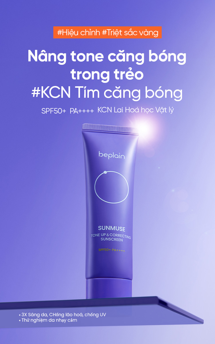 Mô tả Kem chống nắng BEPLAIN Sunmuse lai Vật Lý & Hoá Học Nâng Tone & Hiệu chỉnh da SPF 50+ PA++++ 50ml - 1