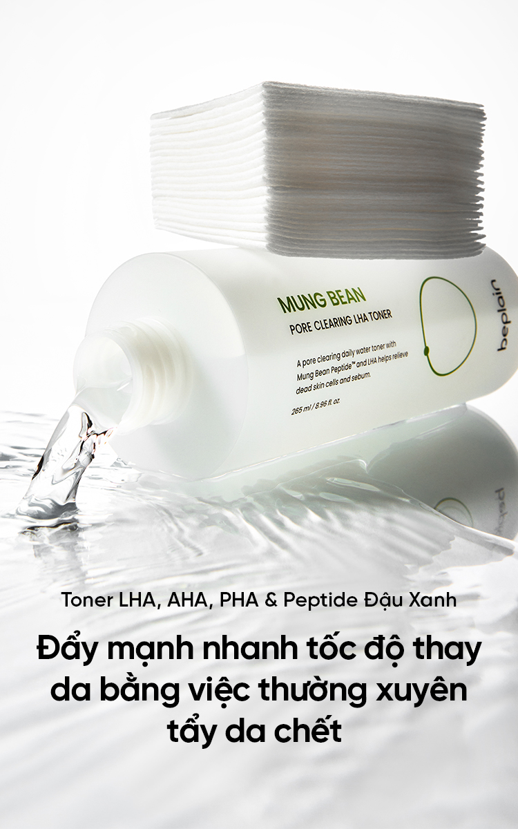Mô tả Toner Đậu Xanh chứa PHA, AHA và LHA cân bằng độ pH, thải độc & tẩy da chết hiệu quả 265ML - 6