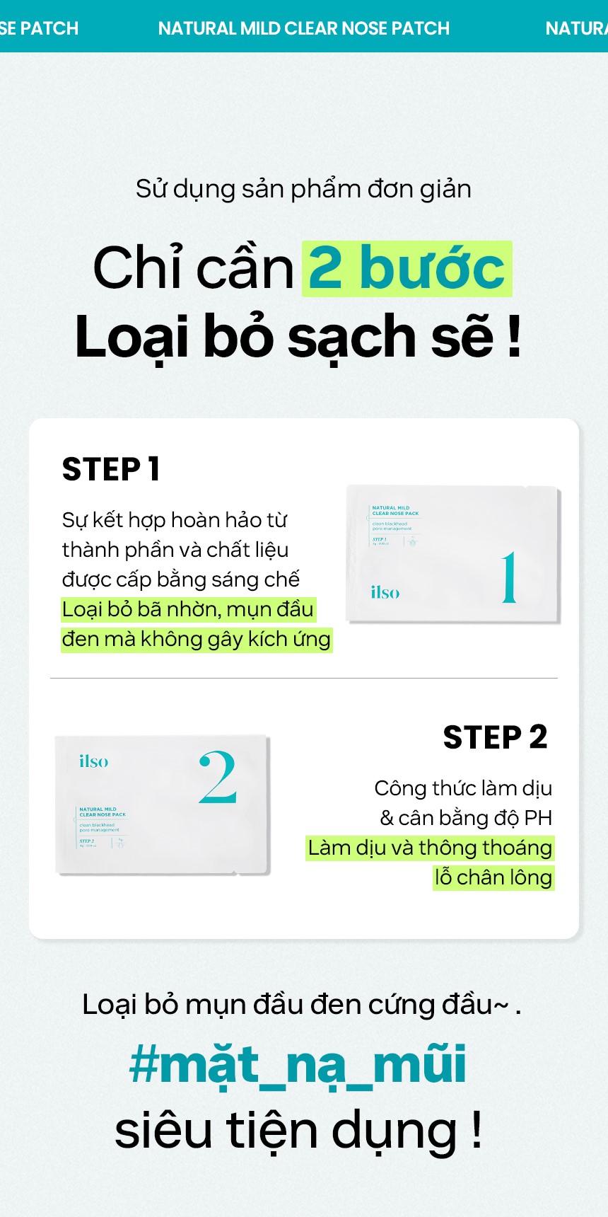 [ ilso Official] SET 2 MÓN_ Mặt nạ ủ mũi ilso 10 pcs + Thanh đẩy mụn ...