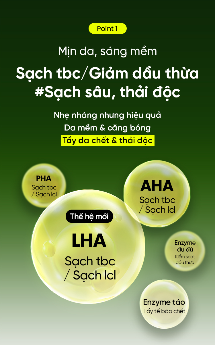 Mô tả Toner Đậu Xanh chứa PHA, AHA và LHA cân bằng độ pH, thải độc & tẩy da chết hiệu quả 265ML - 4