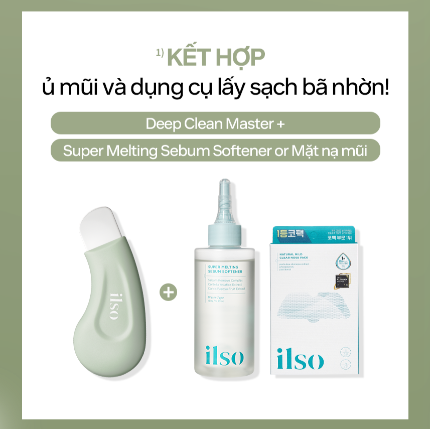 [ ilso Official] SET 2 MÓN_ Mặt nạ ủ mũi ilso 10 pcs + Thanh đẩy mụn ...