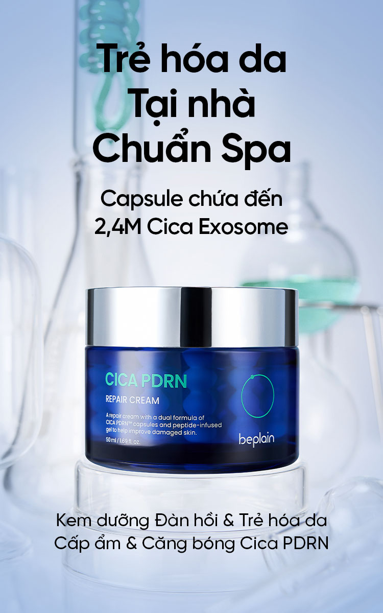 [Beplain X Lucie] [Combo độc quyền] Kem dưỡng BEPLAIN PDRN Rau Má đàn hồi & trẻ hóa làn da, cấp ẩm & căng bóng Cica PDRN 50ml & Serum 30ml
