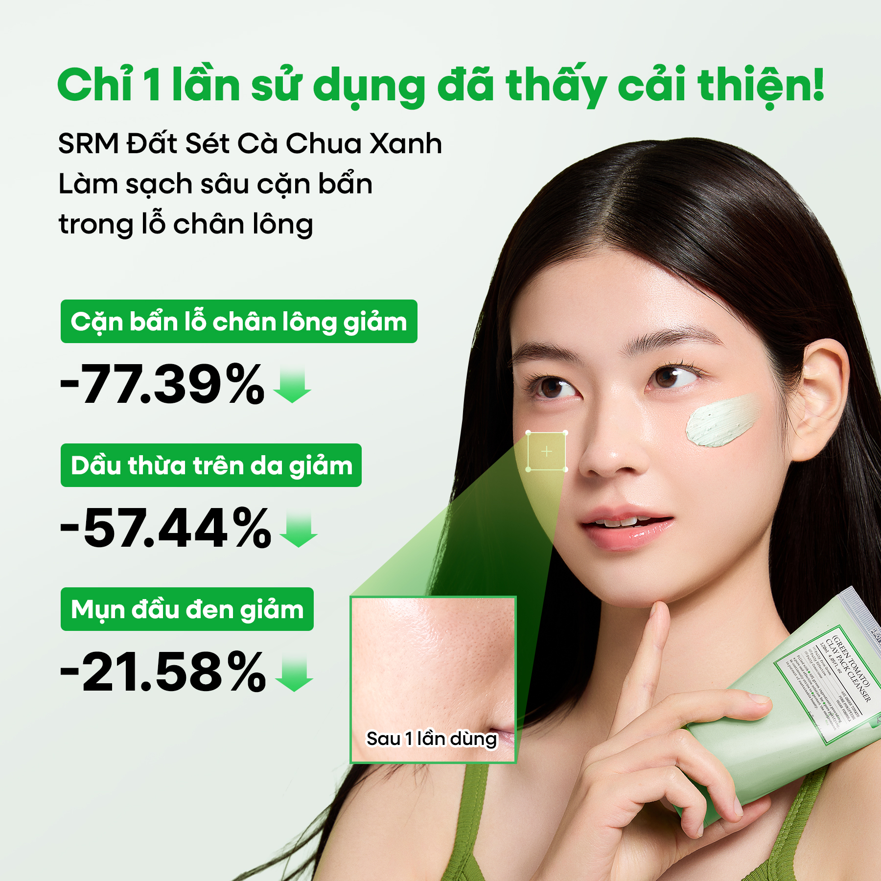 [FULLY Chính hãng] Sữa rửa mặt kiêm mặt nạ đất sét cà chua xanh 120ml | Pack Cleanser | Công thức 2 trong 1 | Cải thiện 77% bụi bẩn trong lỗ chân lông | Độ pH thấp | Se khít lỗ chân lông | Kiềm dầu