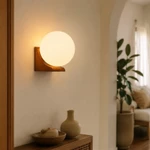 Đèn tường bằng gỗ Nhật Bản Đèn tường Led trong nhà Retro Thích hợp cho phòng ngủ Đầu giường, Phòng khách, Trang trí bàn trang điểm — ảnh 2