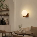 Đèn tường bằng gỗ Nhật Bản Đèn tường Led trong nhà Retro Thích hợp cho phòng ngủ Đầu giường, Phòng khách, Trang trí bàn trang điểm — ảnh 4