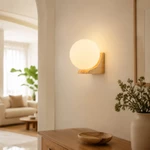 Đèn tường bằng gỗ Nhật Bản Đèn tường Led trong nhà Retro Thích hợp cho phòng ngủ Đầu giường, Phòng khách, Trang trí bàn trang điểm — ảnh 7