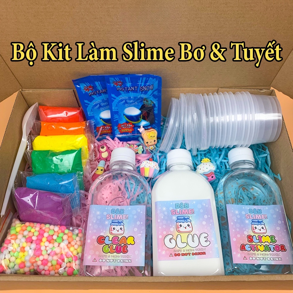 DandB Slime - Bộ Kit Làm Slime Bơ/Slime Mây/Clear Slime Cầu Vồng 30 Món ...