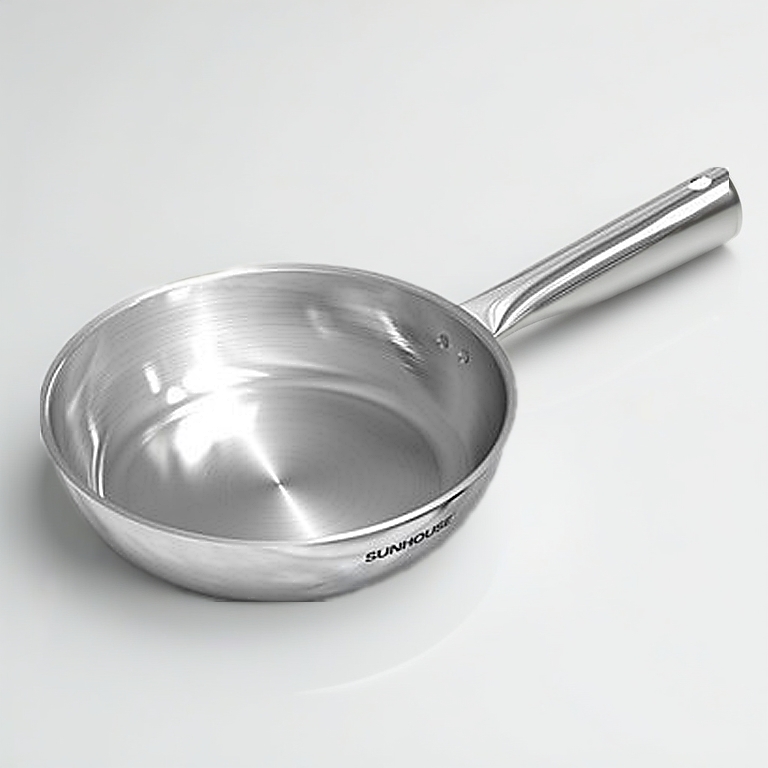 Chảo inox 304 Sunhouse 22cm dùng với mọi loại bếp lớp chống dính tự nhiên an toàn cho sức khỏe cán inox và cán nhựa | BigBuy360 - bigbuy360.vn