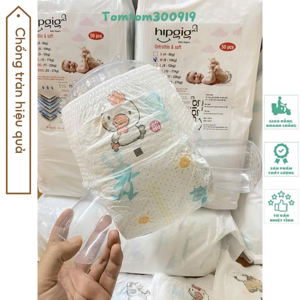 [Rẻ Vô Địch] Combo 100 miếng Bỉm Quần Hipbabycare thấm hút tốt, mềm mại đủ size S-/3XL - bỉm giao họa tiết ngẫu nhiên