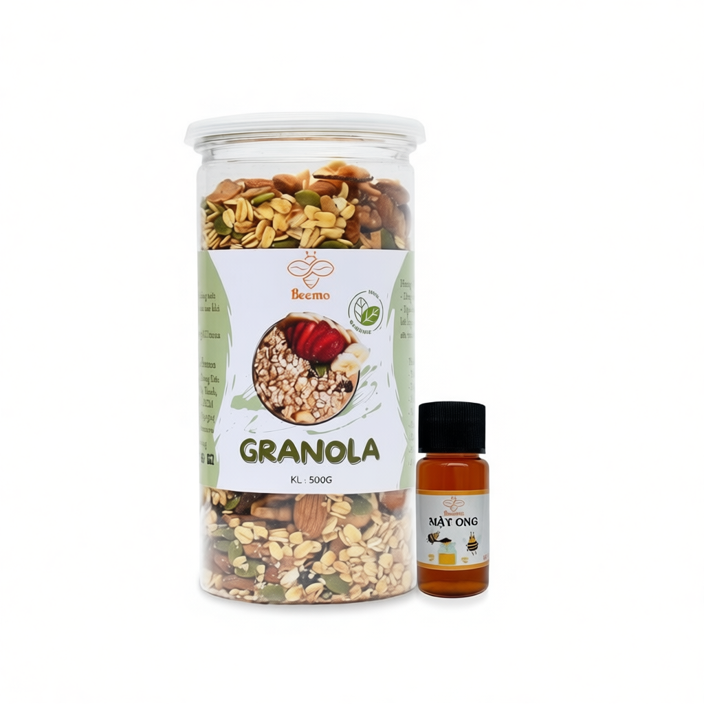 Granola yến mạch mix 7 loại hạt dinh dưỡng Beemo