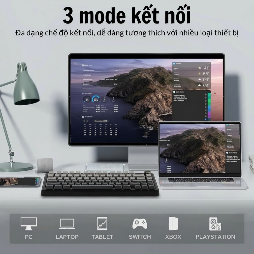 Bàn phím cơ bluetooth  AULA S75 PRO kết nối không dây - Có màn LCD Custom ảnh GIF - Dùng Cho PC,laptop Bảo hành 12 tháng | BigBuy360 - bigbuy360.vn