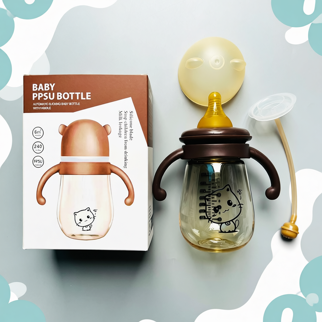 Youkebei Bình Sữa PPSU Cho Trẻ Sơ Sinh – Núm Mềm Chống Sặc, Tặng Thêm Núm Giai Đoạn Tiếp Theo