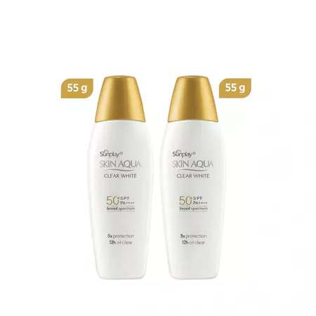 Combo 2 Sữa Chống Nắng Dưỡng Trắng Sunplay Skin Aqua Clear White SPF50+ 55g