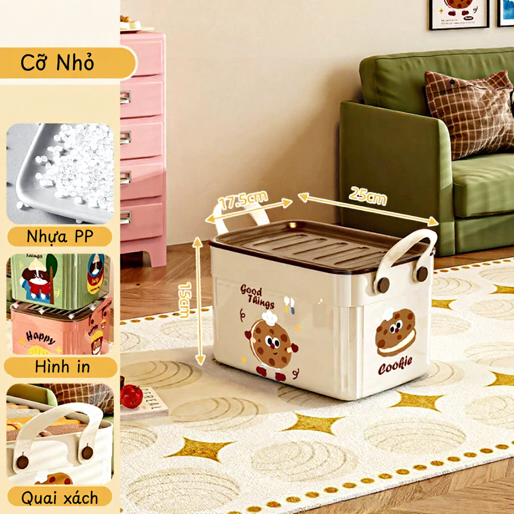 Thùng nhựa đựng đồ đa năng - Dung tích lớn, quai xách tiện lợi, chất liệu PP an toàn | BigBuy360 - bigbuy360.vn