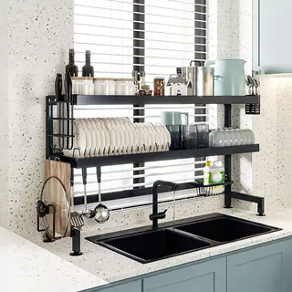 65-125CM Kệ đựng bát đĩa Trên Bồn Rửa Bát Cao Cấp Đa Năng 1/2 Tầng