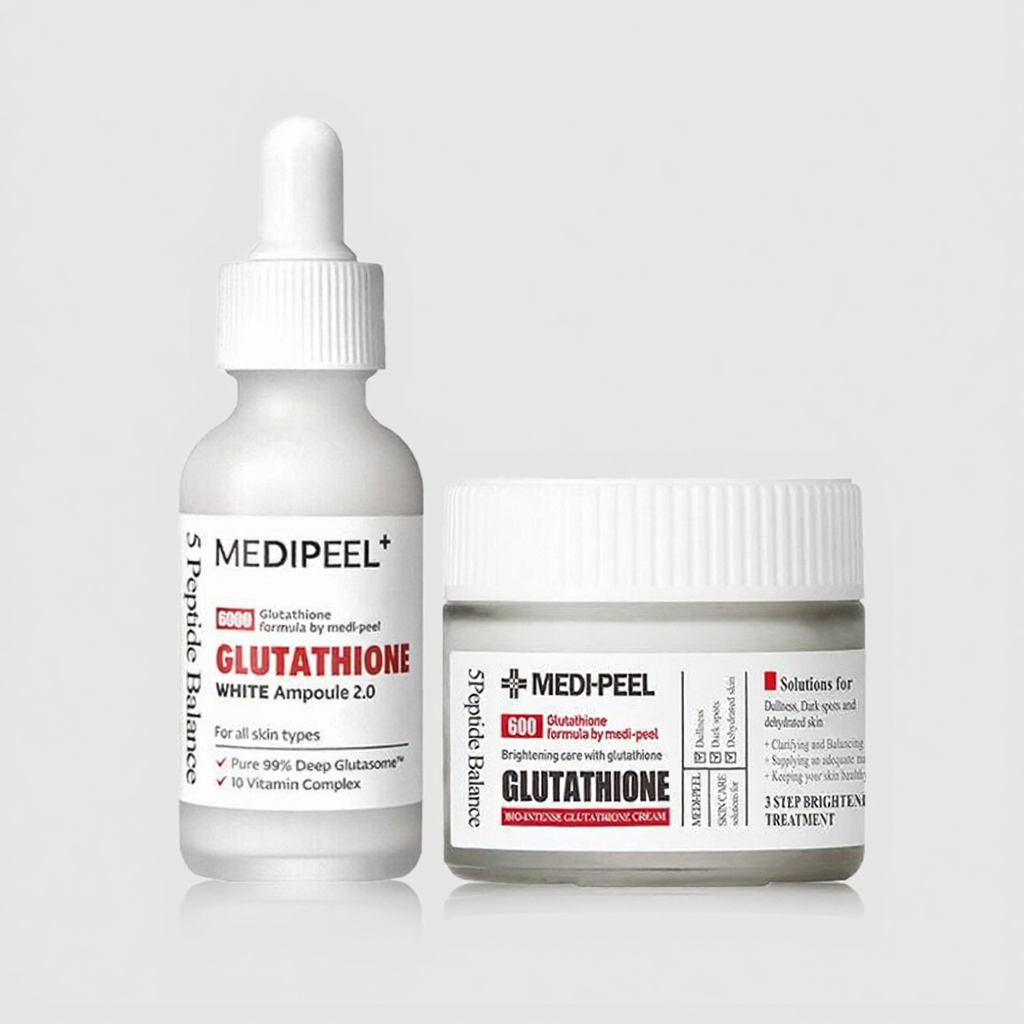 Combo Serum Và Kem Dưỡng Trắng Da MEDI-PEEL Glutathione 600 White Hàn Quốc