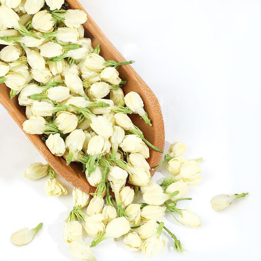 Trà hoa nhài sấy lạnh 100g, nguyên bông, nụ trắng thơm, đẹp - dùng pha trà, ướp trà sen