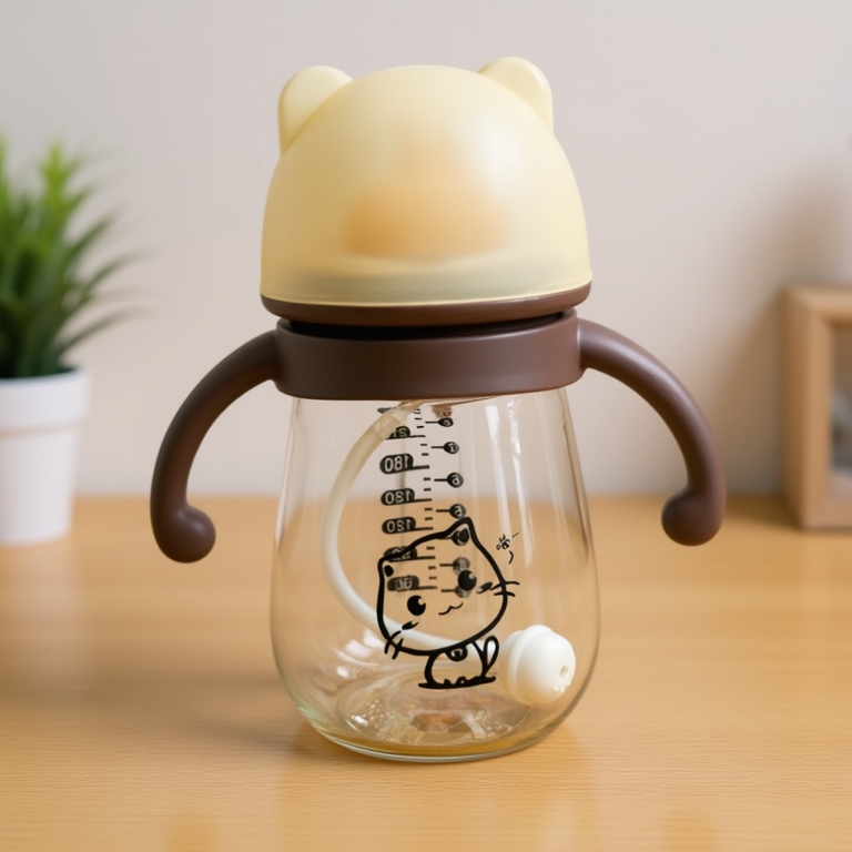 Youkebei Bộ Bình Sữa Thủy Tinh Borosilicate – Chống Sặc, An Toàn, Không BPA