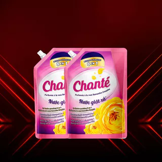 Combo 2 Túi Nước Giặt Xả Chanté 8 Trong 1 Hoa Hồng Pháp 3.05kg-3.4kg Giữ Mùi Thơm Tinh Tế Giặt Tay Giặt Máy