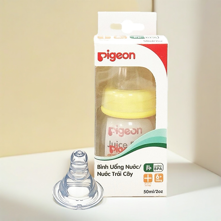 Bình 50ml sữa/uống nước Pigeon CHÍNH HÃNG cho bé sơ sinh