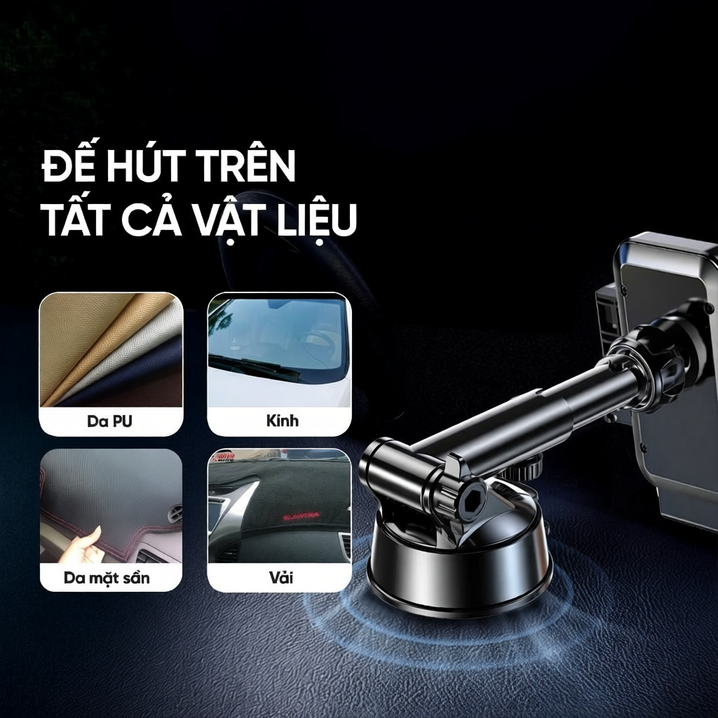 Giá đỡ điện thoại ô tô UHERO chống rung gắn nhiều vị trí xoay 360 độ phù hợp mọi dòng điện thoại | BigBuy360 - bigbuy360.vn