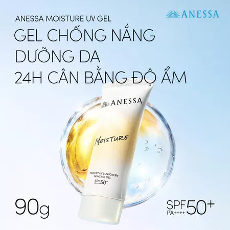 Gel chống nắng dưỡng da 24H cân bằng độ ẩm Anessa Moisture UV Gel SPF50+ PA++++ 90g