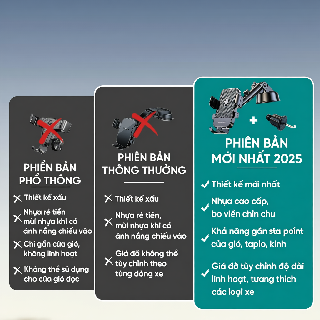Giá đỡ điện thoại ô tô UHERO chống rung gắn nhiều vị trí xoay 360 độ phù hợp mọi dòng điện thoại | BigBuy360 - bigbuy360.vn
