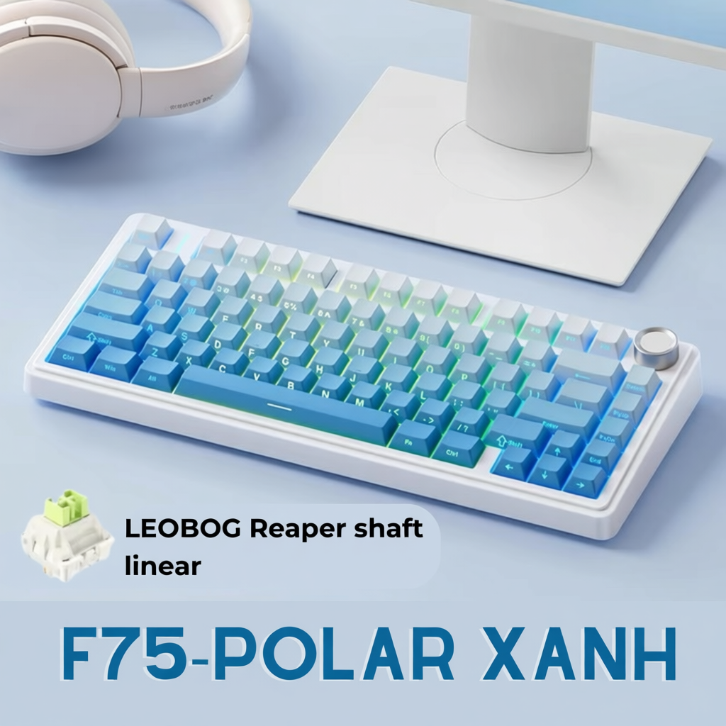 Bàn phím cơ không dây Aula F75 Pro - Kết nối bluetooth, Có núm xoay - Layout 75%, LED RGB - Dùng cho PC, laptop | BigBuy360 - bigbuy360.vn
