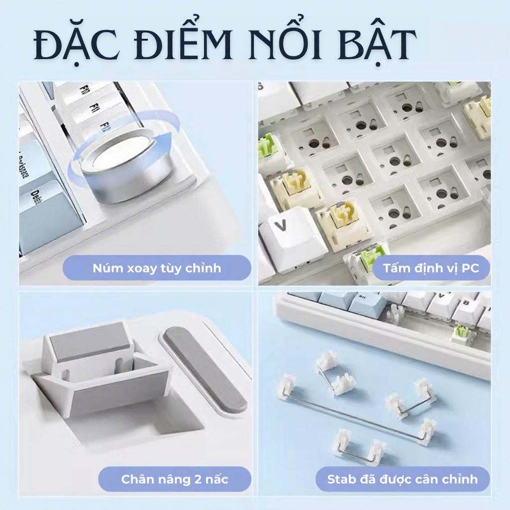 Bàn phím cơ không dây Aula F75 Pro - Kết nối bluetooth, Có núm xoay - Layout 75%, LED RGB - Dùng cho PC, laptop | BigBuy360 - bigbuy360.vn