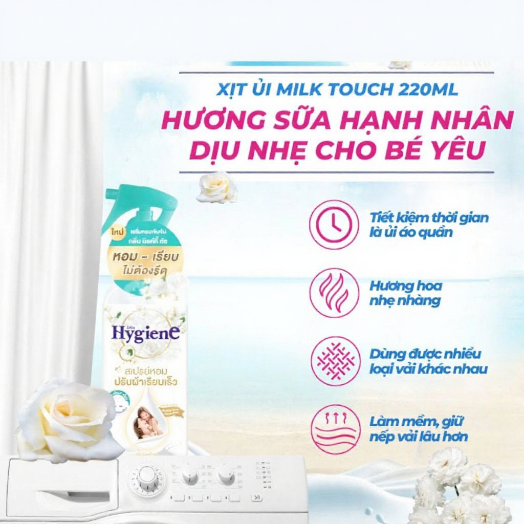 Product image Xịt Thơm Chống Nhăn Quần Áo HYGIENE Nội Địa Thái, Khử Mùi Hôi Ẩm Mốc Giúp Làm Mềm Vải Thơm Mát Quần Áo 220ml 7