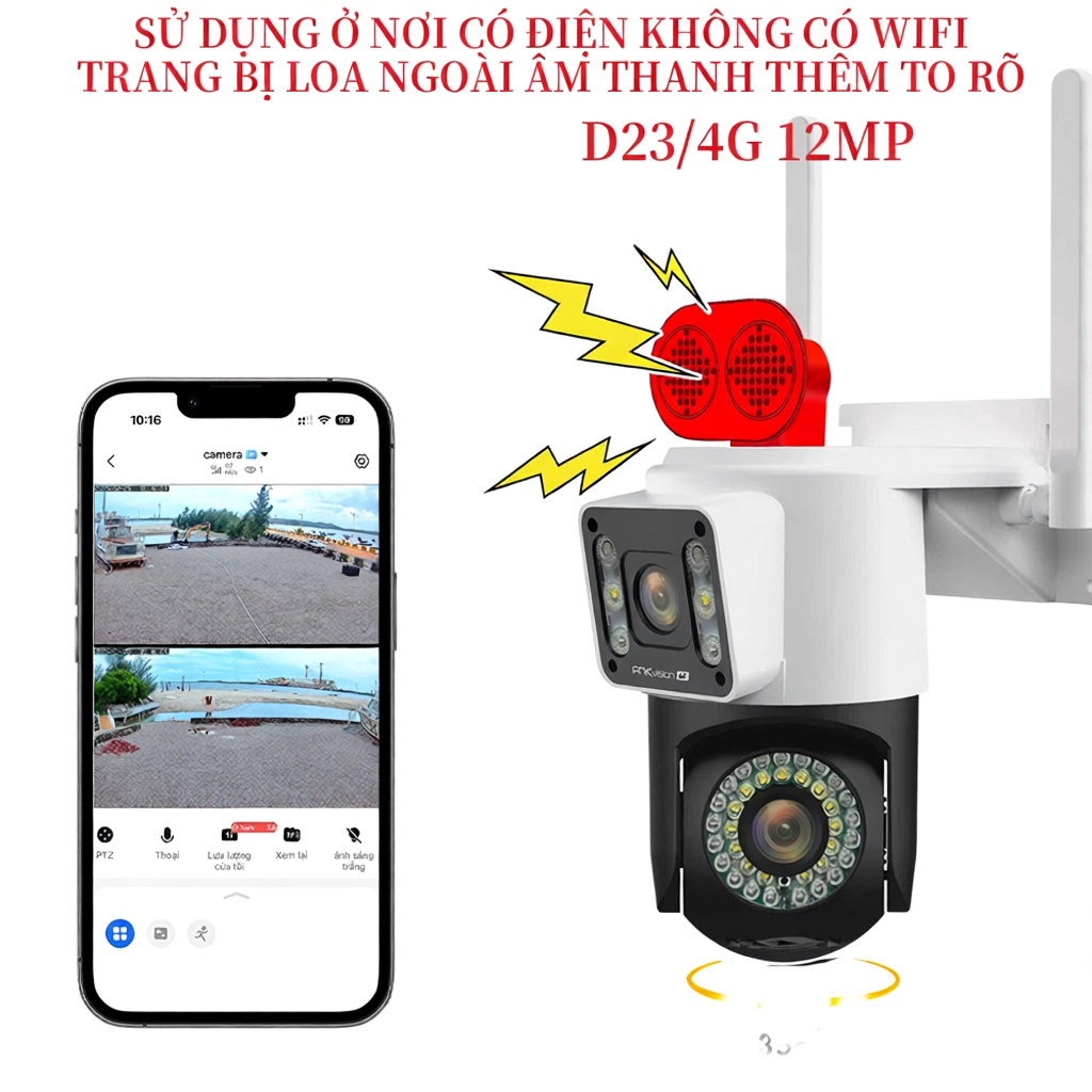 Camera YOOSEE Ngoài Trời 4 mắt (Xoay Được 3 Mắt) 3 Màn Hình Độ Phân Giải 18MP Tích Hợp 56 LED Nét OK | BigBuy360 - bigbuy360.vn