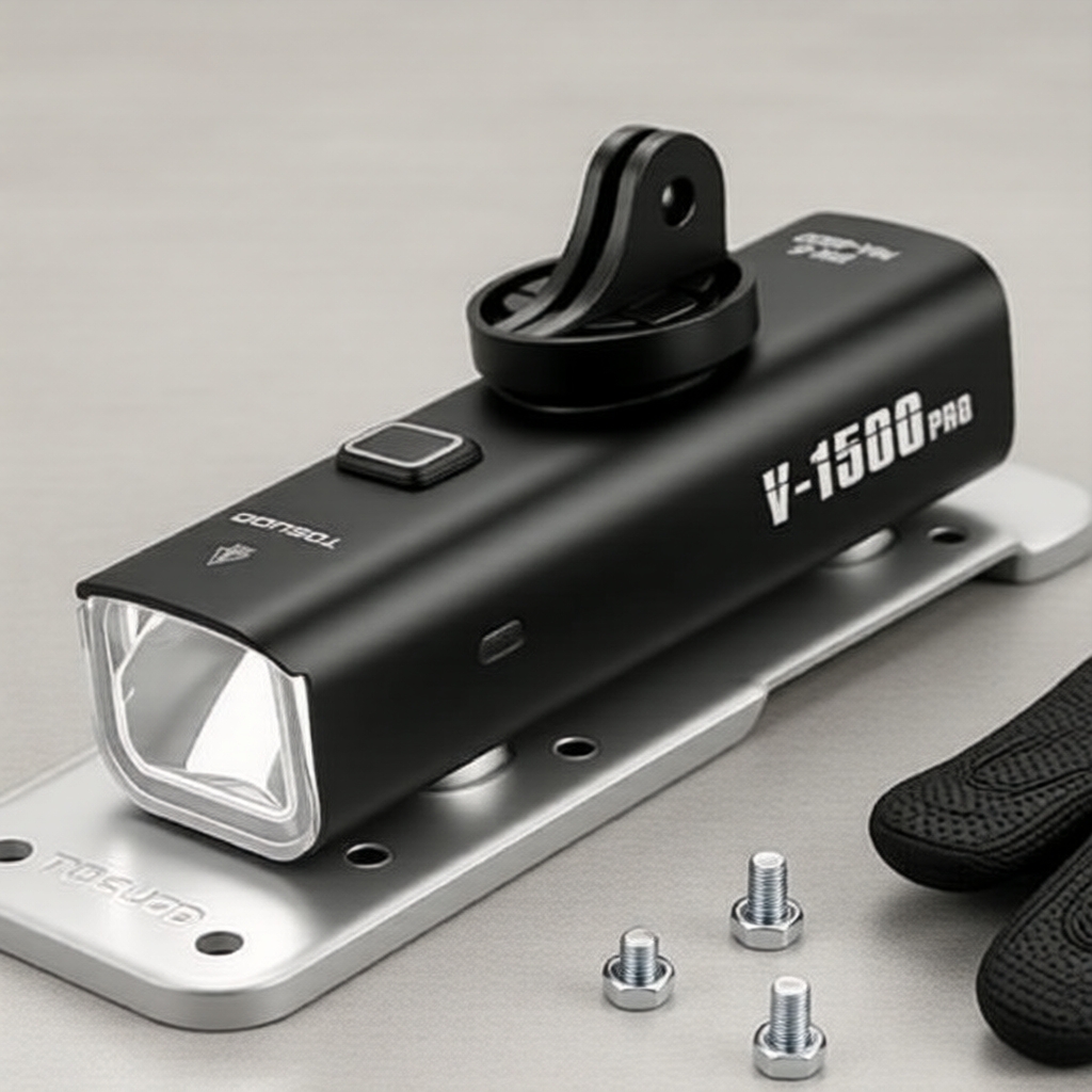 TOSUOD Đèn pha xe đạp 1500 lumen 4800mAh chống nước IPX6 với 4 chế độ chiếu sáng