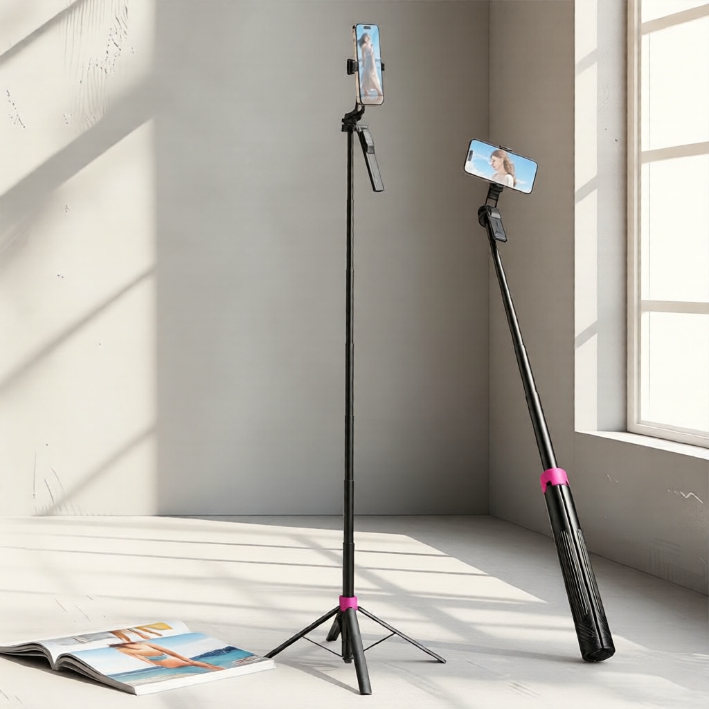 gậy chụp hình bluetooth tự sướng - Hình ảnh thực tế chi tiết góc 1